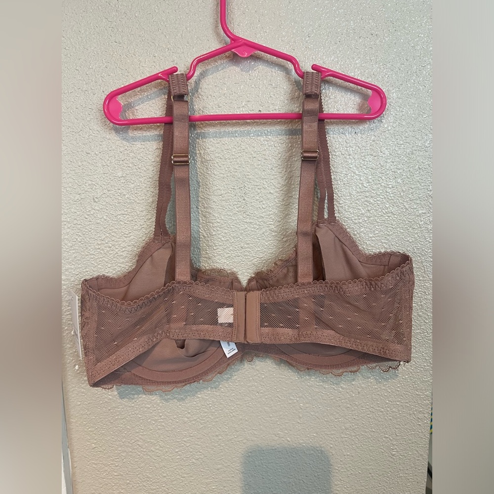 Auden Women’s Unlined Lace Balconette Coverage Underwire Bra Mauve Size 38D NWT - Picture 3 of 3